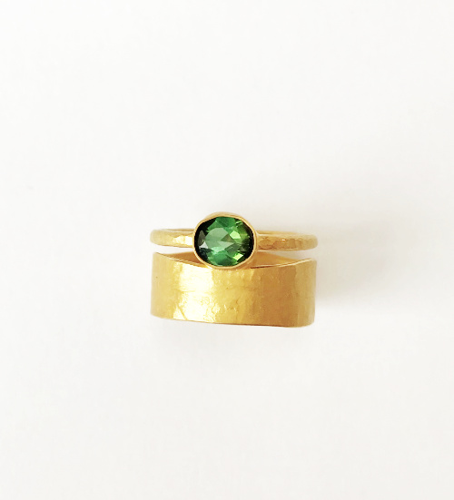 Sandel bague or, tourmaline